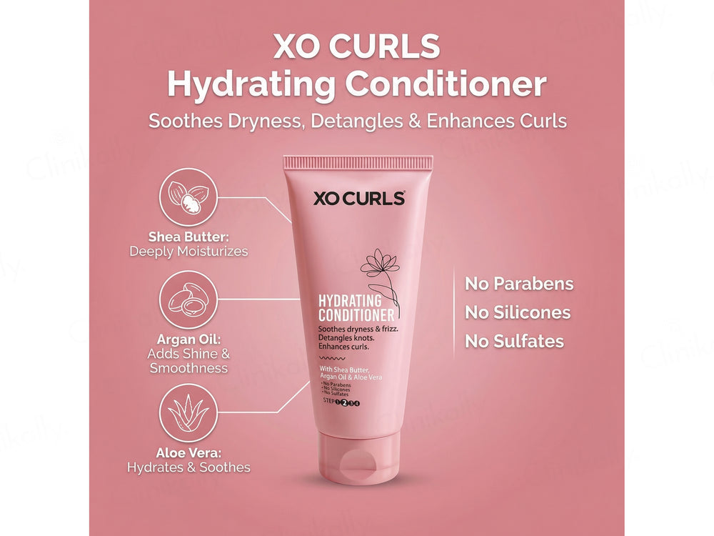 Xo Curls Hydrating Conditioner With Shea Butter, Argan Oil & Aloevera