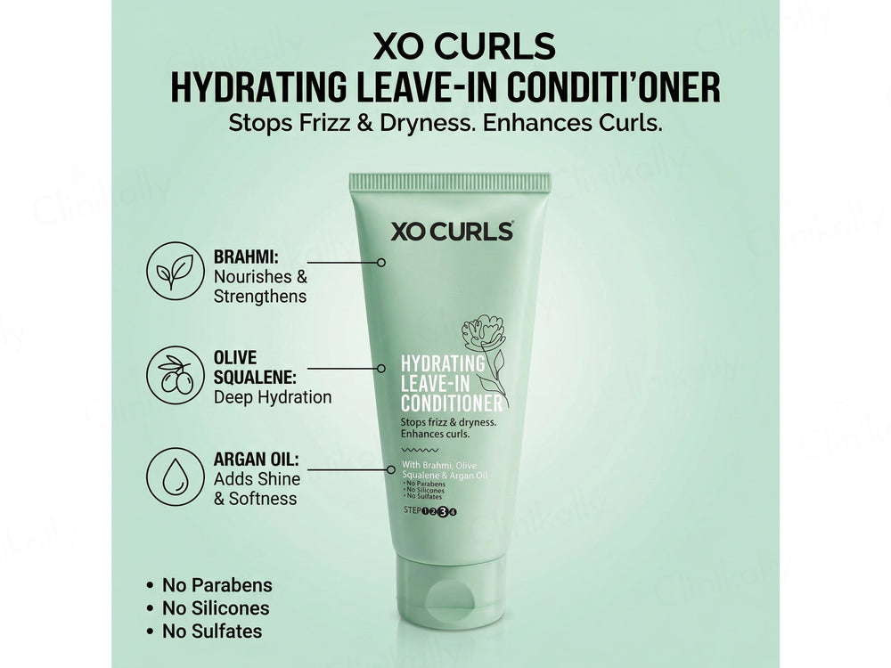 Xo Curls Hydrating Leave-In Conditioner With Brahmi, Olive Squalane & Argan Oil