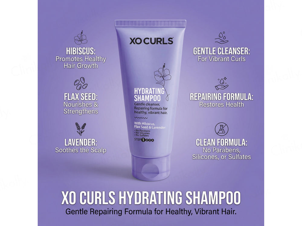 Xo Curls Hydrating Shampoo With Hibiscus, Flax Seed & Lavender