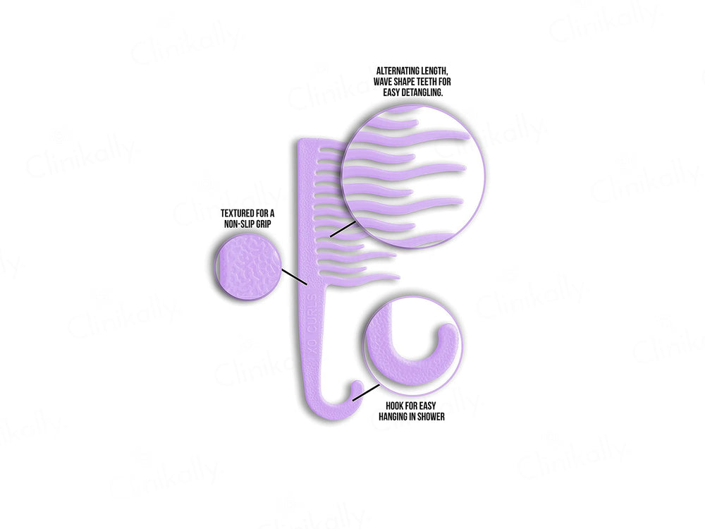 Xo Curls Shower Detangling Comb - Green