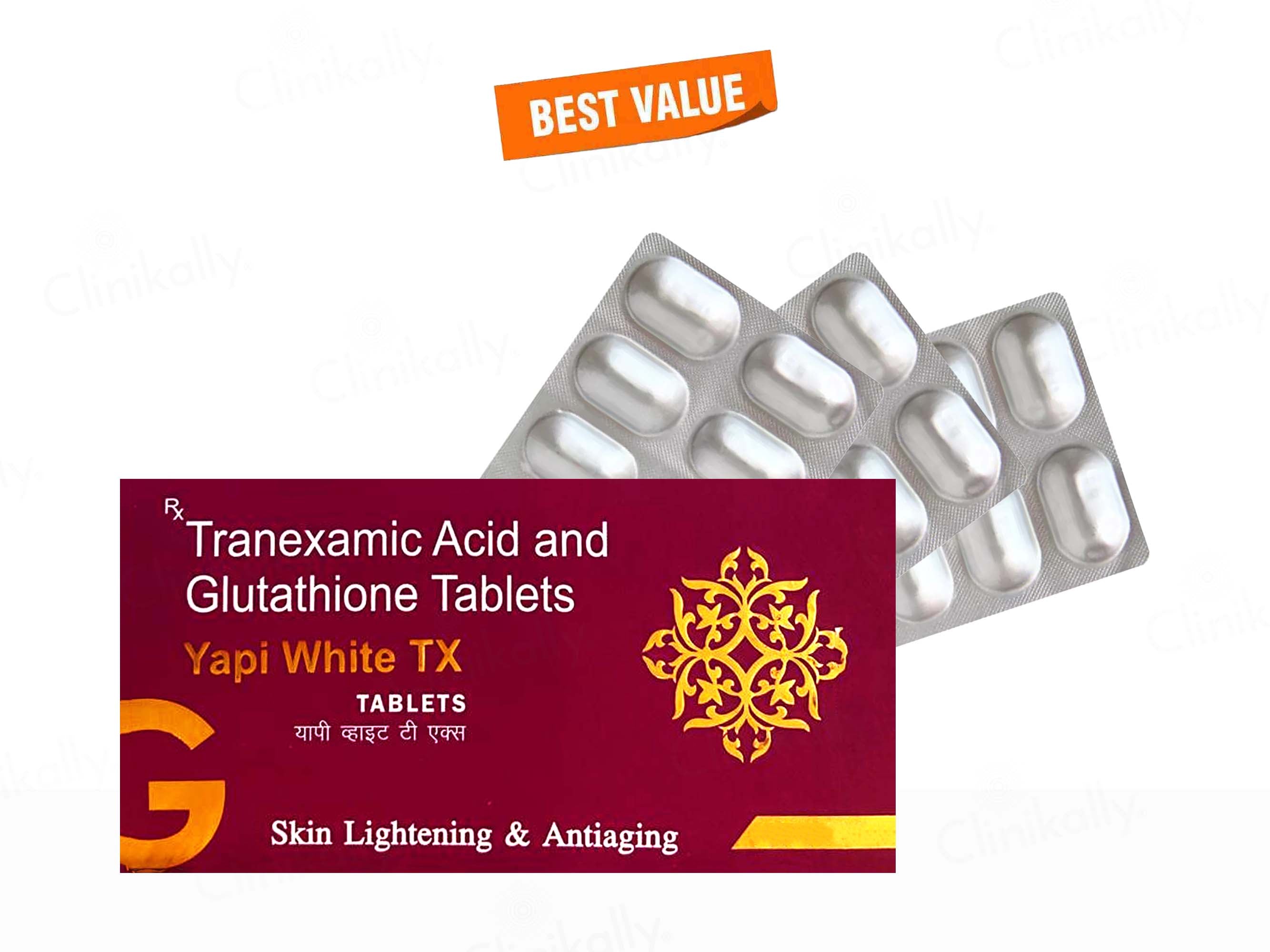 Buy Yapiwhite TX Skin Lightening & Antiaging Tablet Online at Best Price | Clinikally Buy Yapiwhite TX Skin Lightening & Antiaging Tablet Online at Best Price | Clinikally