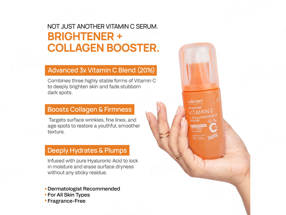 Yuderma Renewcell  Vitamin-C +  Hyaluronic Acid Serum