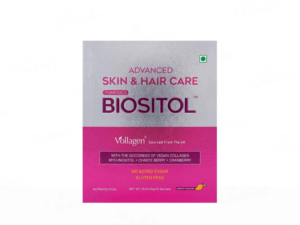 Yumedics Biositol Advanced Skin & Hair Care Vegan Collagen Powder - Mango Flavour