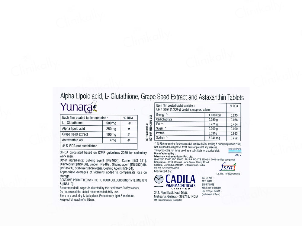 Yunara Nutraceutical Tablet