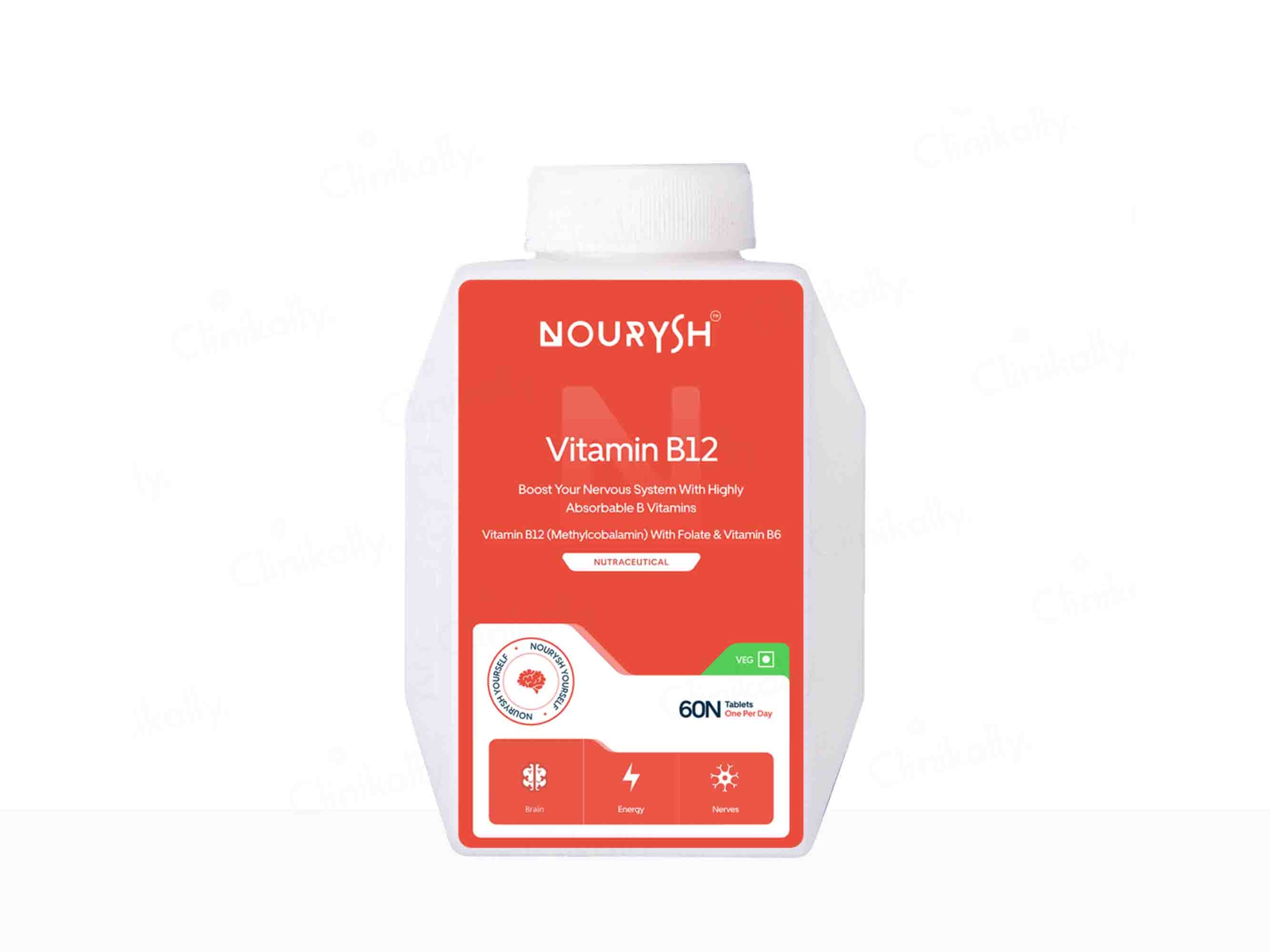 Nourysh Vitamin B-12 (Methylcobalamin) With Folate & Vitamin B6 Tablet