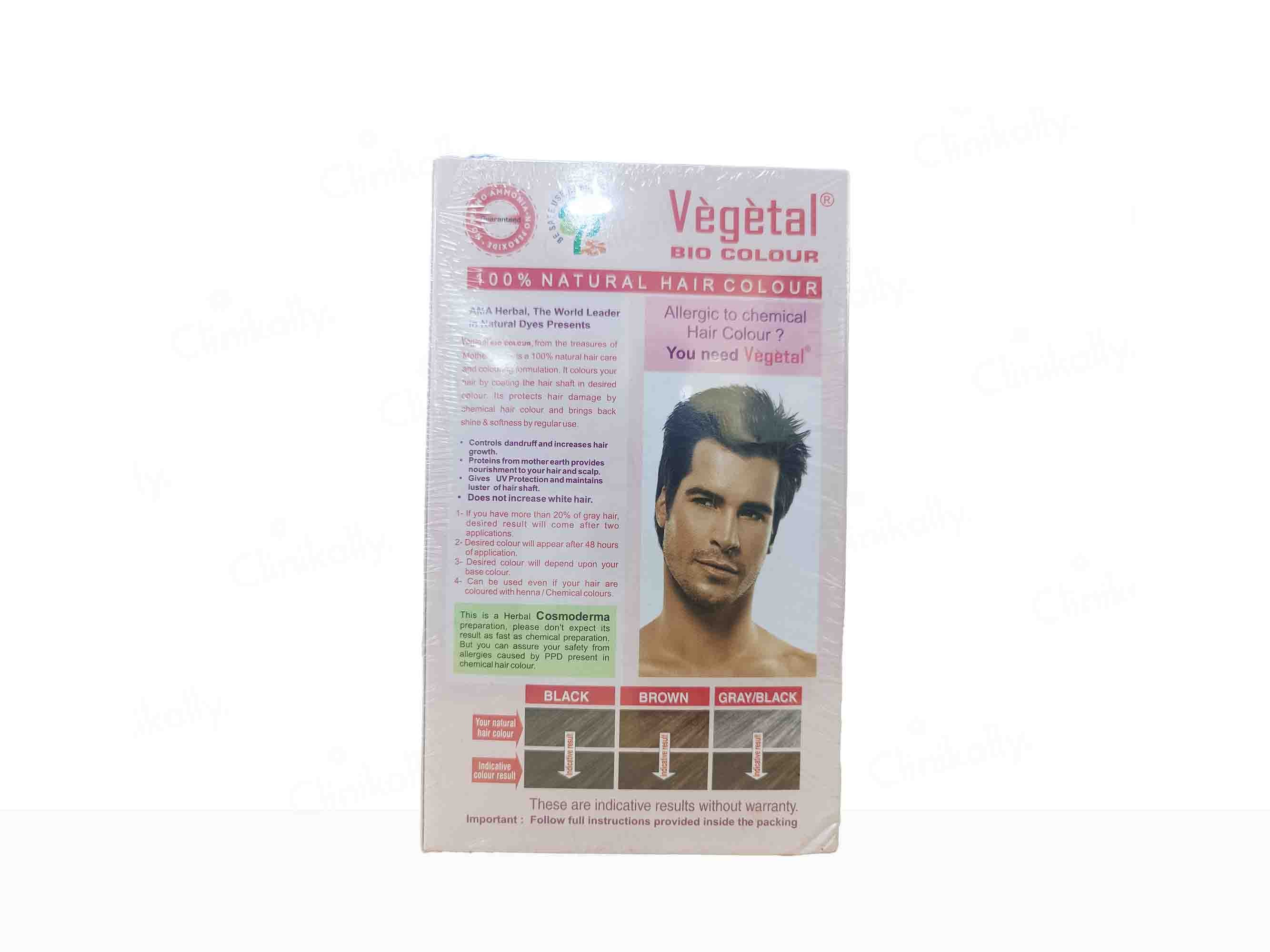 Vegetal Bio Colour 100% Natural Hair Colour For Men & Women - Soft Black
