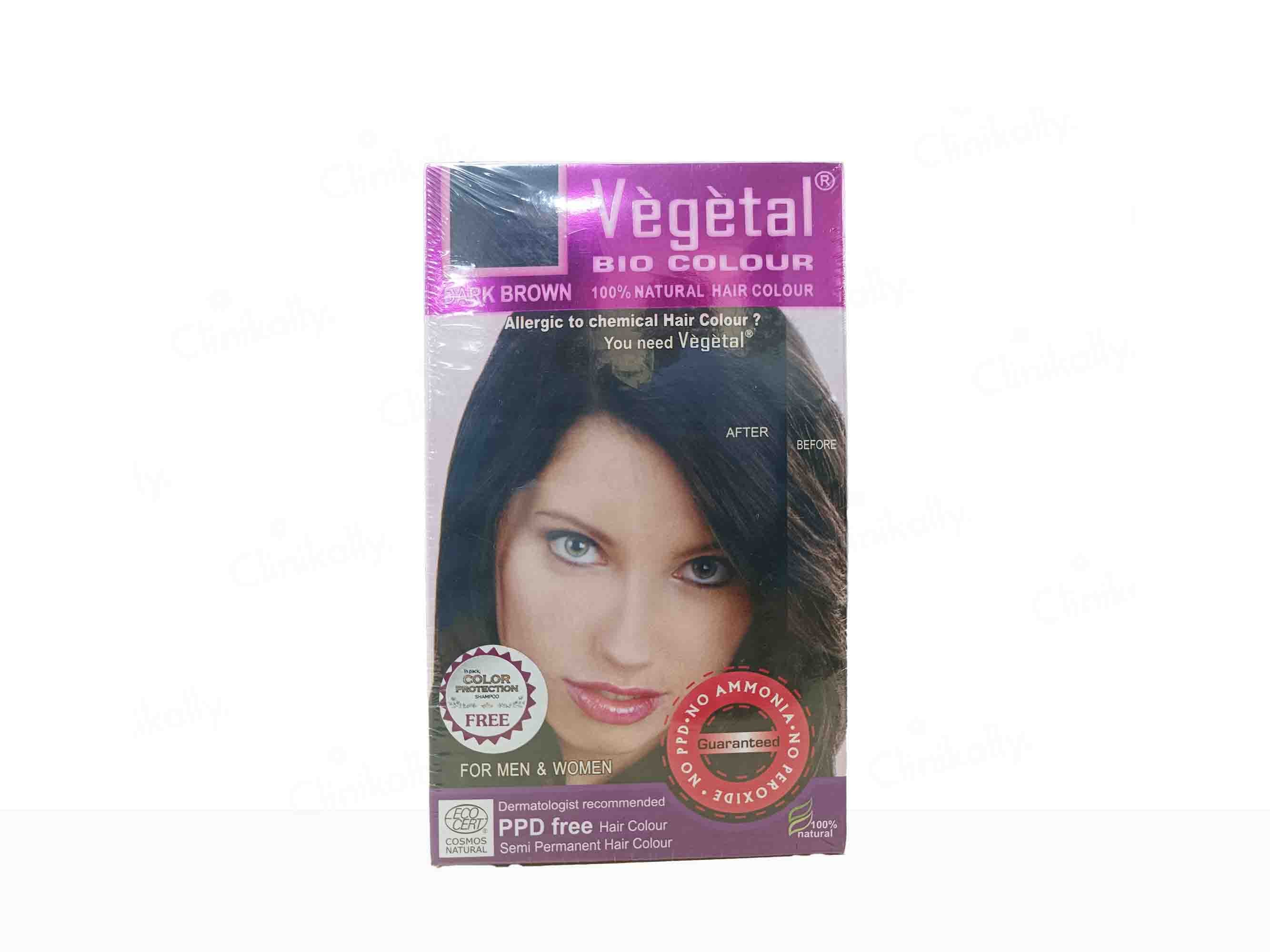Vegetal Bio Colour 100% Natural Hair Colour For Men & Women - Dark Brown