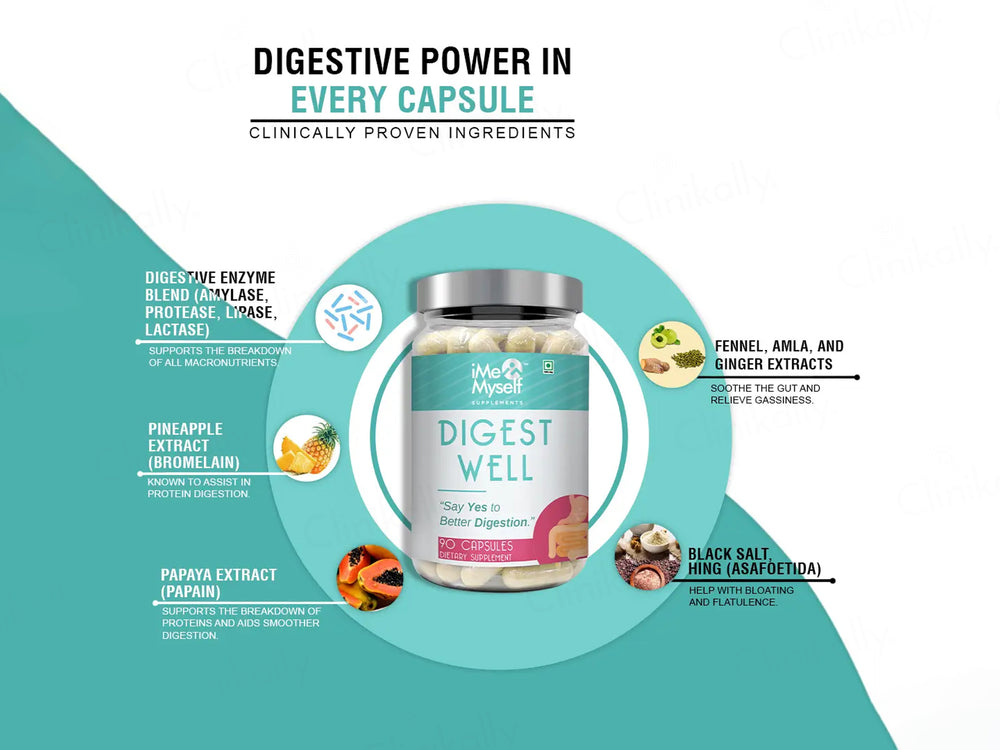 iMeMyself Digest Well Dietary Supplement Vegetarian Capsule