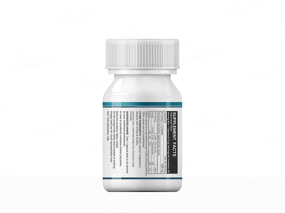 Inlife NAC N-Acetyl L-Cysteine 600mg Veg Capsule