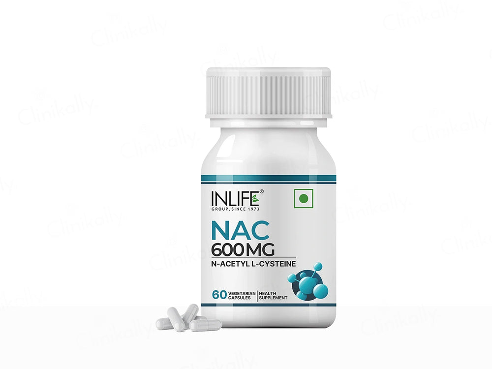 Inlife NAC N-Acetyl L-Cysteine 600mg Veg Capsule