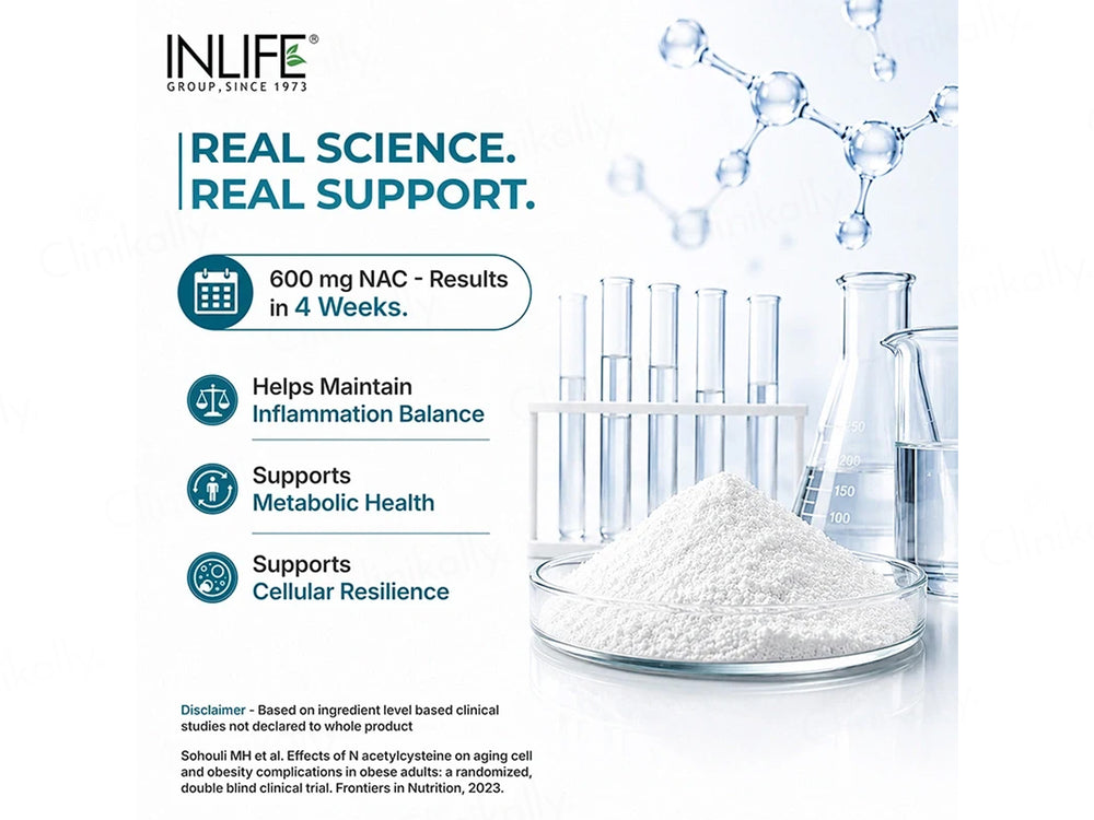 Inlife NAC N-Acetyl L-Cysteine 600mg Veg Capsule
