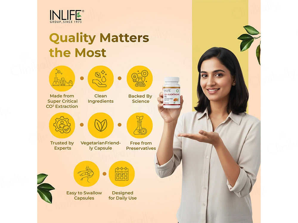 Inlife Sea Buckthorn Oil Liquid Filled Veg Capsule