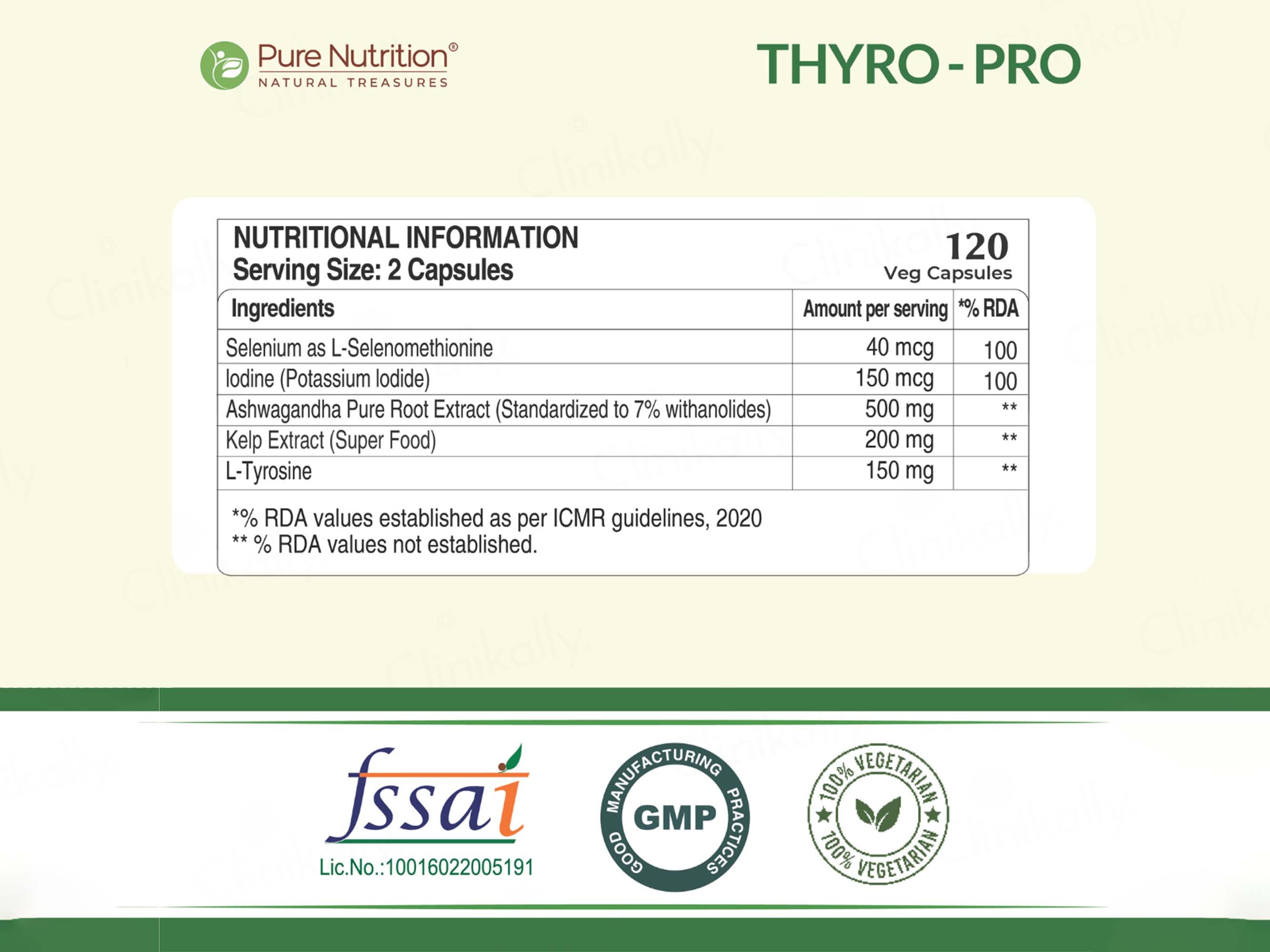 Pure Nutrition Thyro-Pro 850mg Veg Capsule