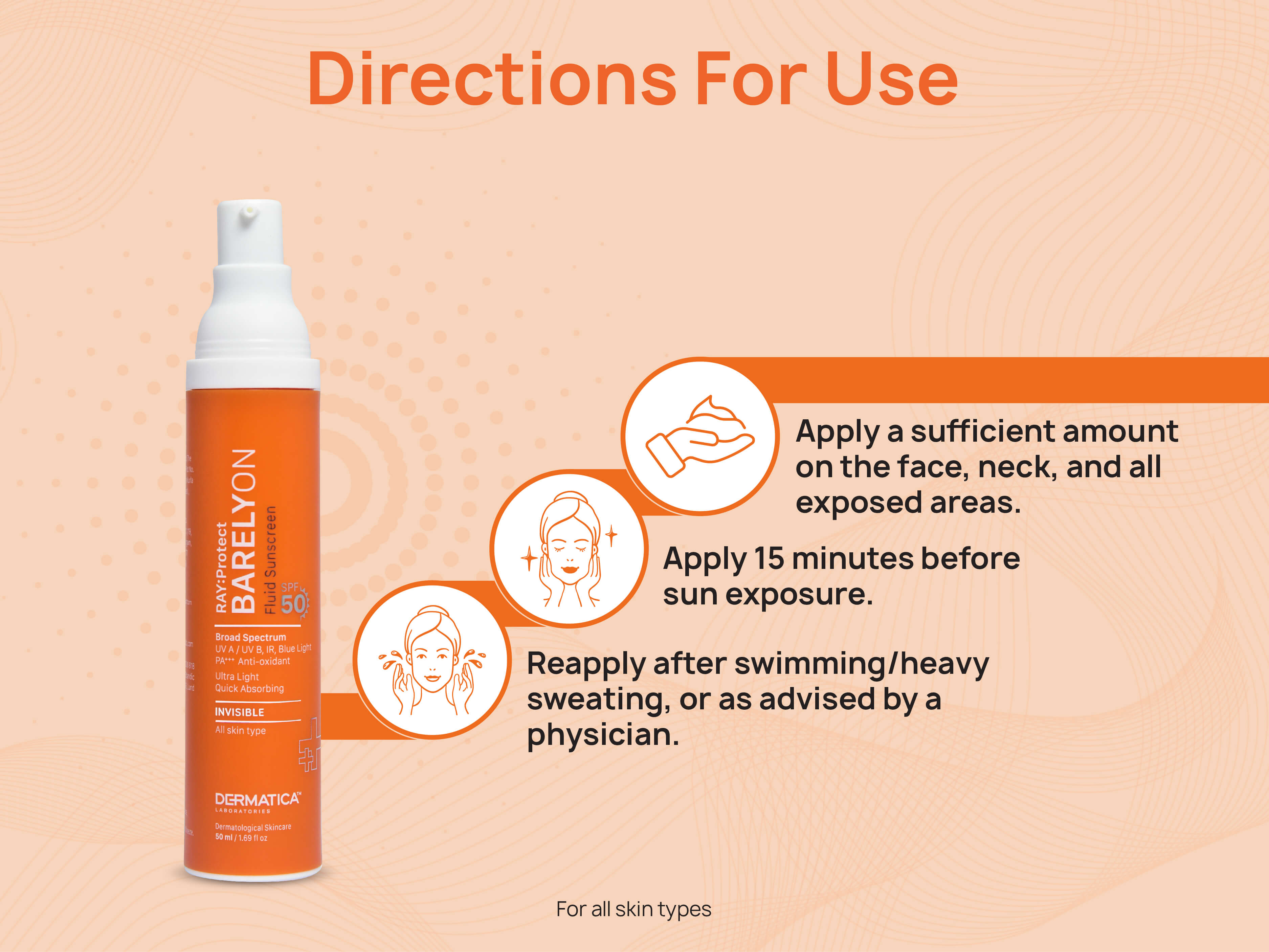 DERMATICA RAY: Protect Barelyon Fluid Sunscreen SPF 50 - Clinikally