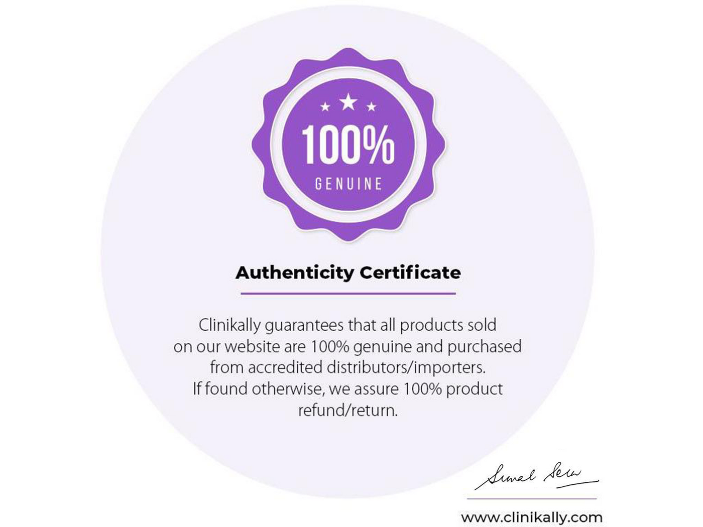 Clinikally Authenticity Certificate