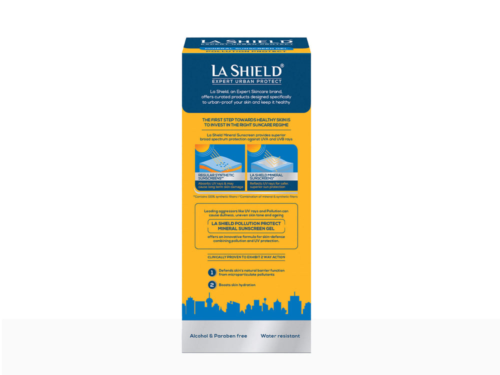 La Shield Pollution Protect Mineral Sunscreen Gel SPF 50 PA+++ - Clinikally