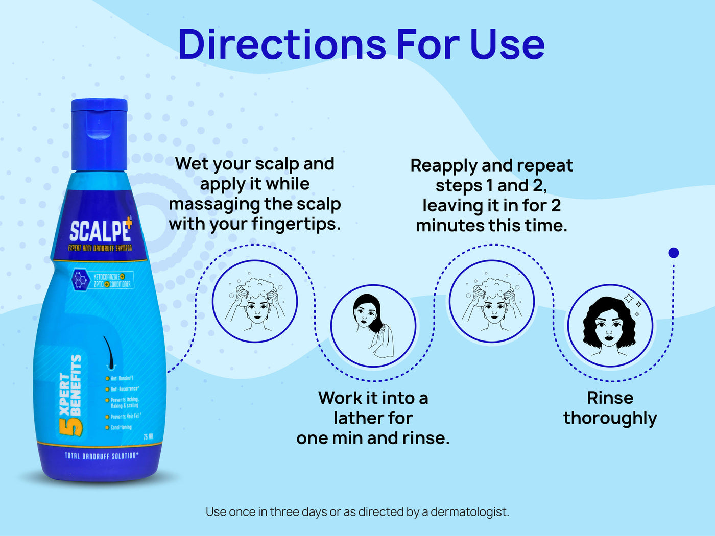 Scalpe Plus Expert Anti Dandruff Shampoo - Clinikally